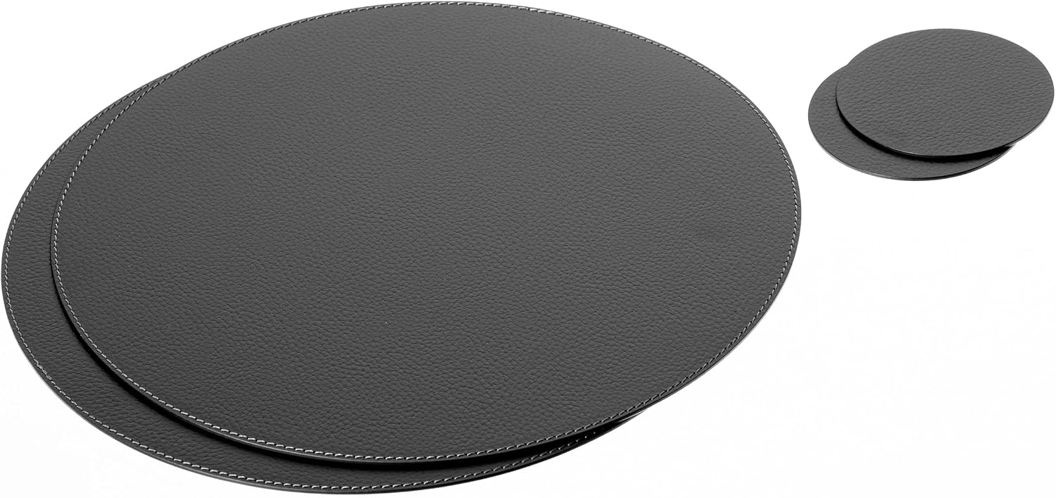 Tischset: recycelbar, 2 Stück, 33 cm, 10cm, schwarz
