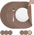 Tischset: abwaschbar, rutschfest, für Party und Festival, wasserbeständig, 6er Set, 33cm, braun