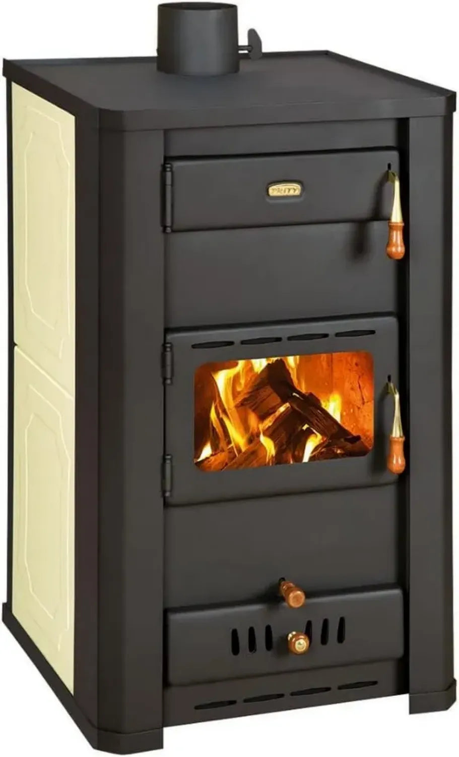 Wasserführender Kaminofen Prity S3 W21 26kW für effiziente Holzverbrennung